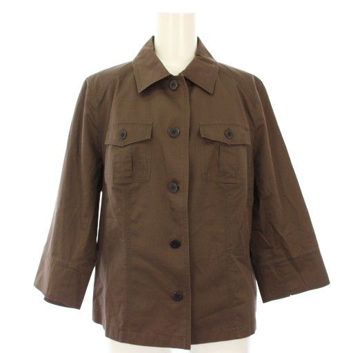 【中古】バーバリー ロンドン BURBERRY LONDON シャツジャケット 七分袖 44 ブラウン FCB29-420-55 /TK レディース バーバリー ロンドン BURBERRY LONDON シャツジャケット 七分袖 44