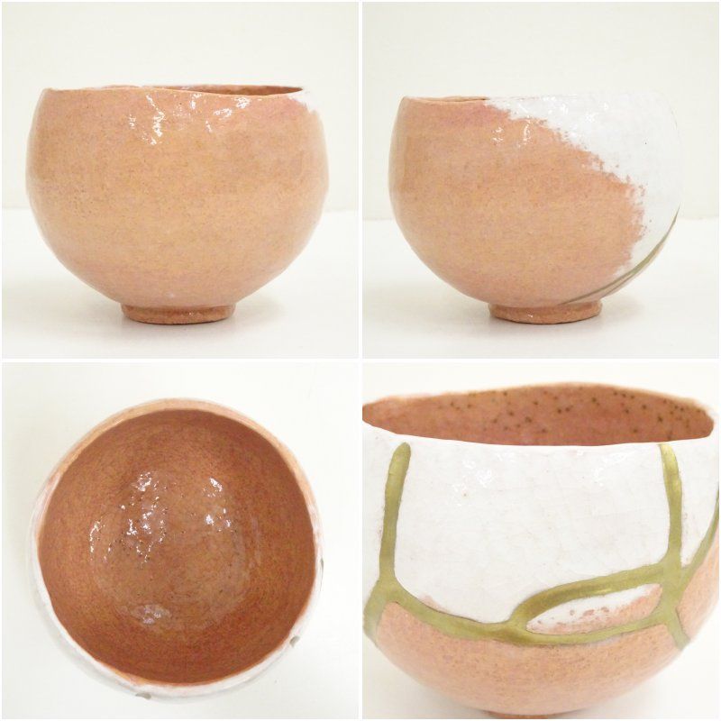 佐々木昭楽造 光悦雪峰写赤楽茶碗（共箱） 茶道 抹茶 おしゃれ 抹茶