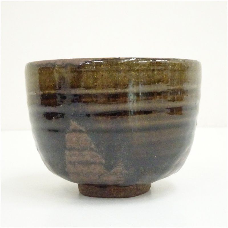 膳所焼 陽炎園 岩崎新定造 茶碗（共箱） 茶道 抹茶 おしゃれ 抹茶茶碗