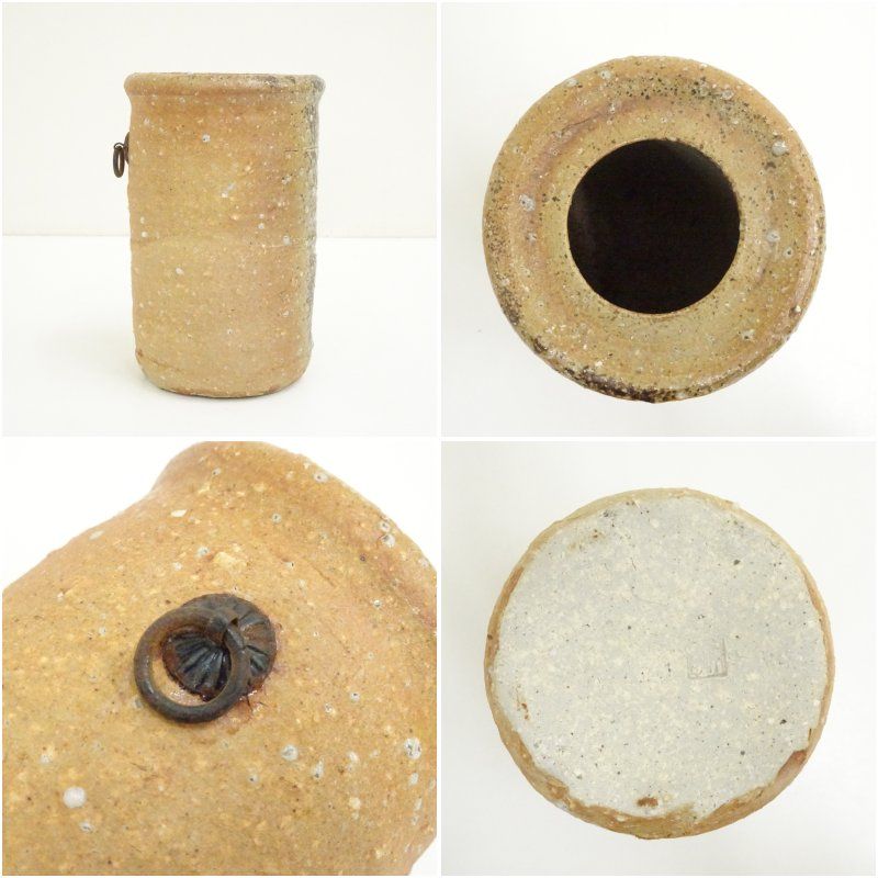 信楽焼 作家物 旅枕掛花入（保護箱） 花入れ 茶道 茶道具 花瓶 花器