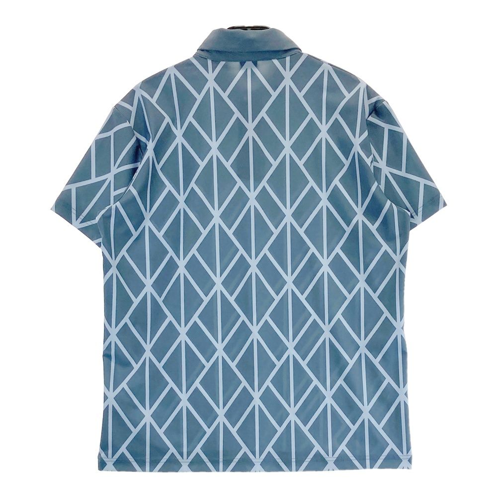 サイズ O GOLF デサントゴルフ モデル 半袖ポロシャツ アーガイル柄 ネイビー系 ゴルフウェア メンズ ストスト