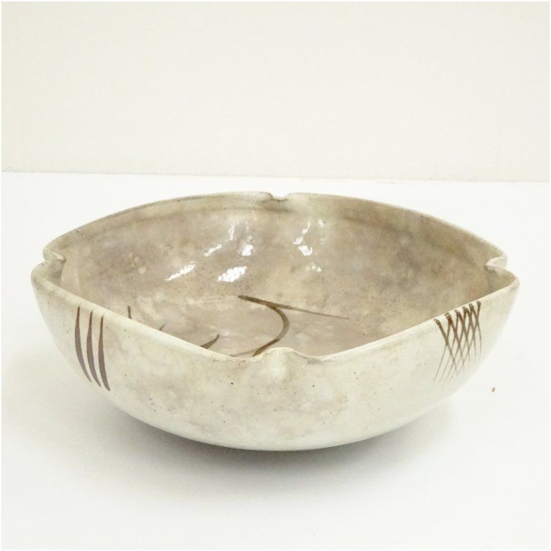 唐津焼 十三代 中里太郎右衛門窯造 絵粉引鉢（共箱） 食器 おしゃれ