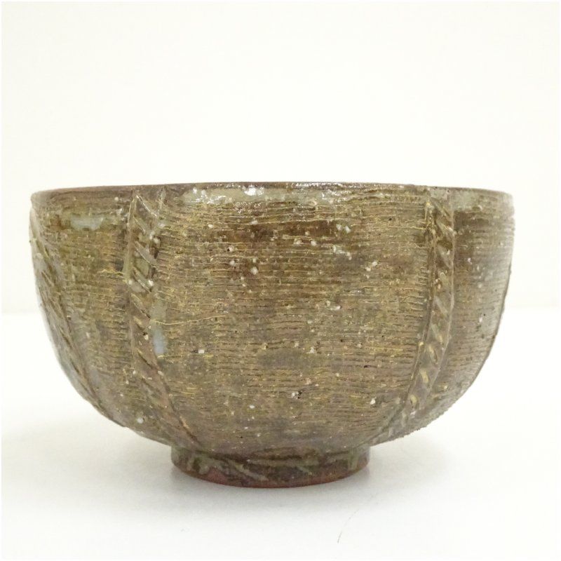 京焼 勝龍寺窯造 俵形茶碗（共箱） 茶道 抹茶 おしゃれ 抹茶茶碗 抹茶