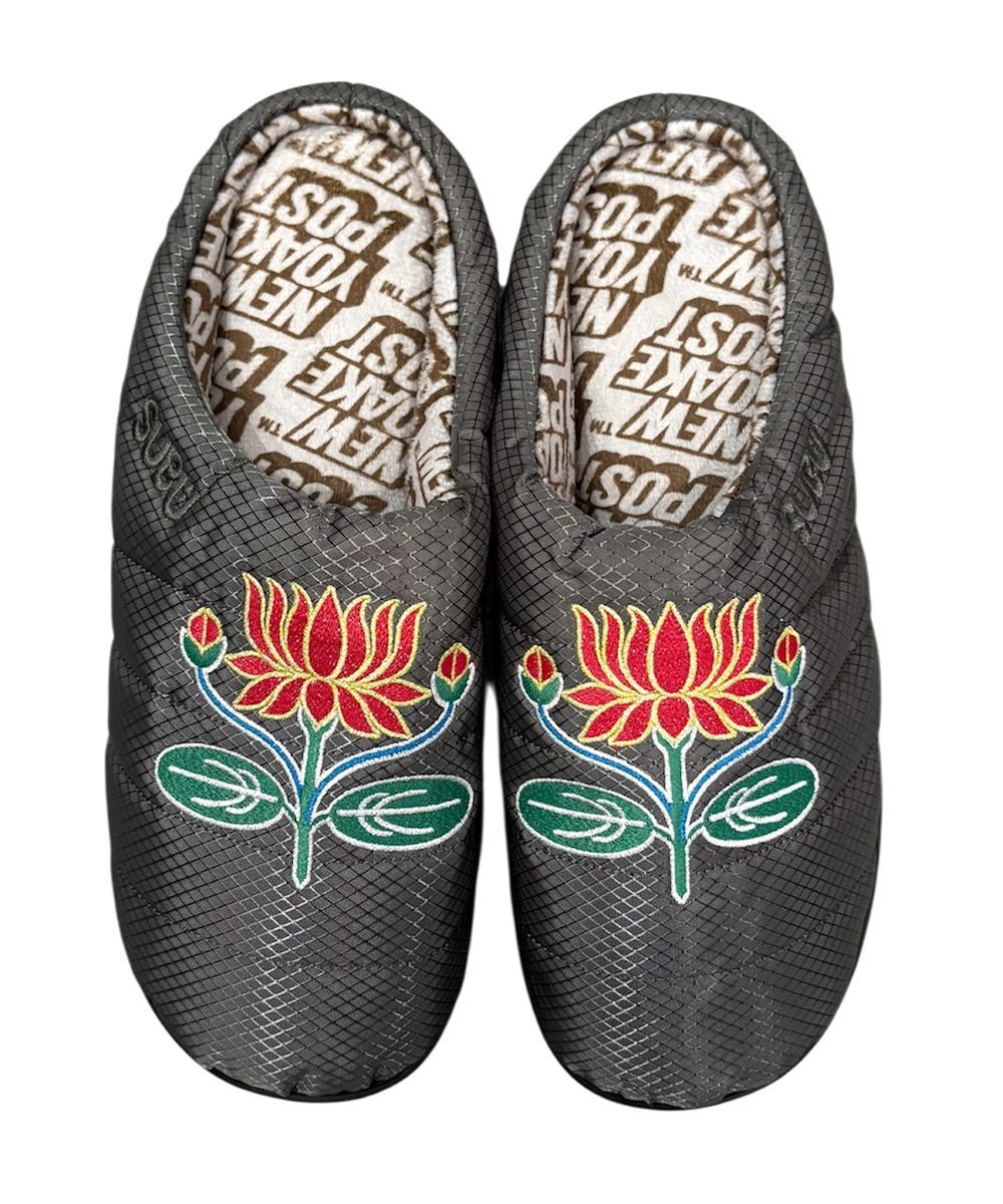 SUBU × NEW YOAKE POST LUTUS FLOWER MUD マッドブラック グレー サンダル スブ ニューヨアケポスト ルータス フラワー シューズ SIZE0 SIZE1 SIZE2 SIZE3