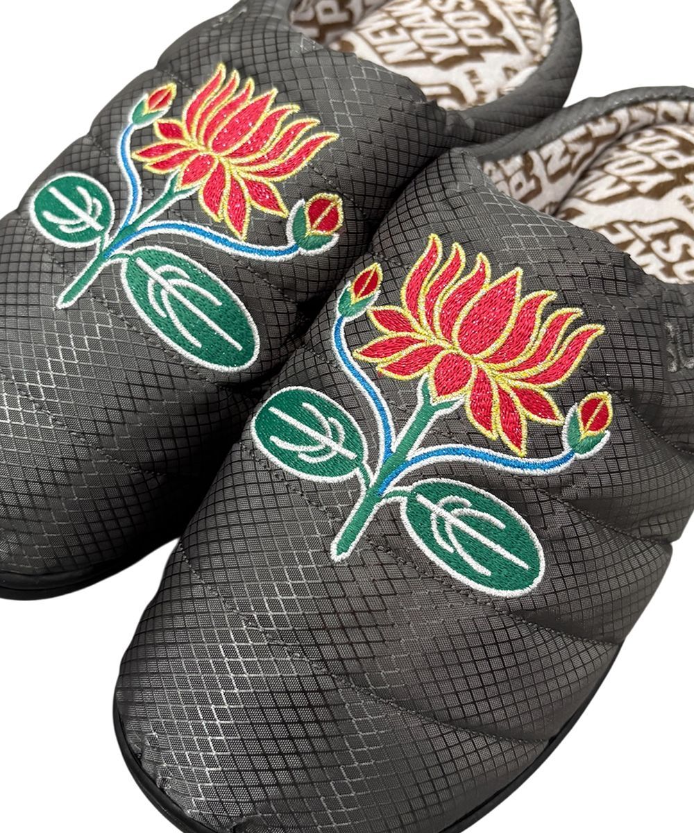 SUBU × NEW YOAKE POST LUTUS FLOWER MUD マッドブラック グレー サンダル スブ ニューヨアケポスト ルータス フラワー シューズ SIZE0 SIZE1 SIZE2 SIZE3