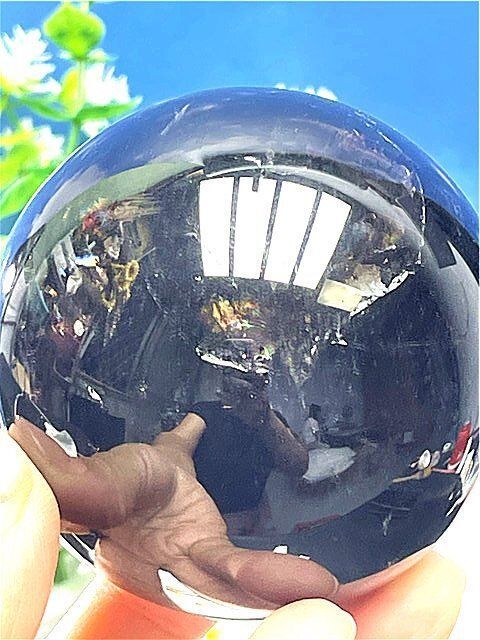 AAA級【魔除け】天然モリオン黒水晶丸玉ーB88C1/173C01A AAA級【魔除け】◇天然モリオン(黒水晶）丸玉B88C1/56C23A - メルカリ