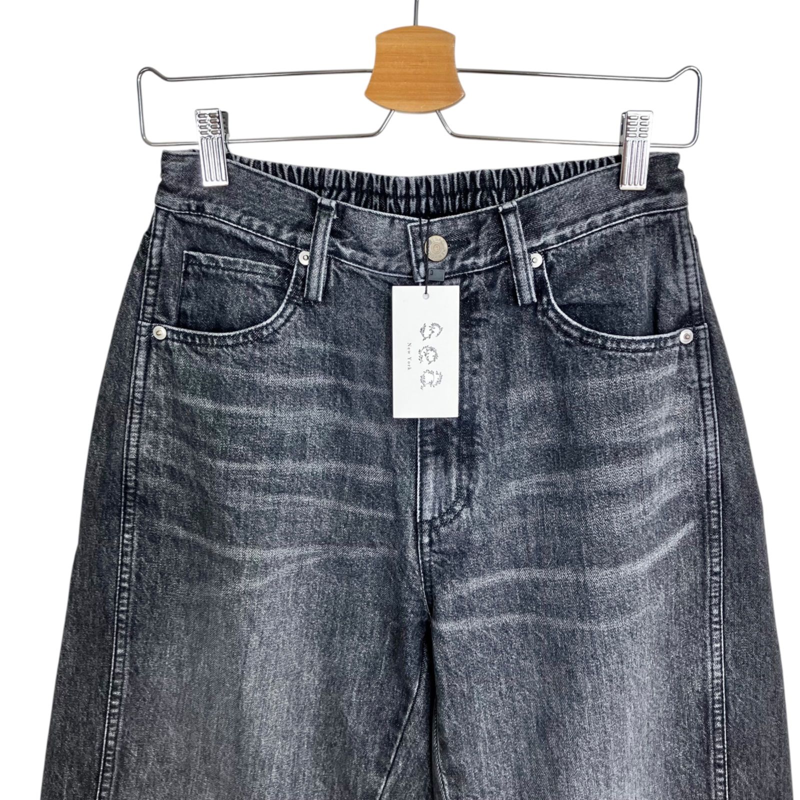 Sea New York Elena Denim Baggy Pants 0 ブラック 黒 シーニューヨーク ハイウエスト エレナデニムバギーパンツ イージーワイド ジーンズ SC24-403 MERCADOAVALIA_COM_BR