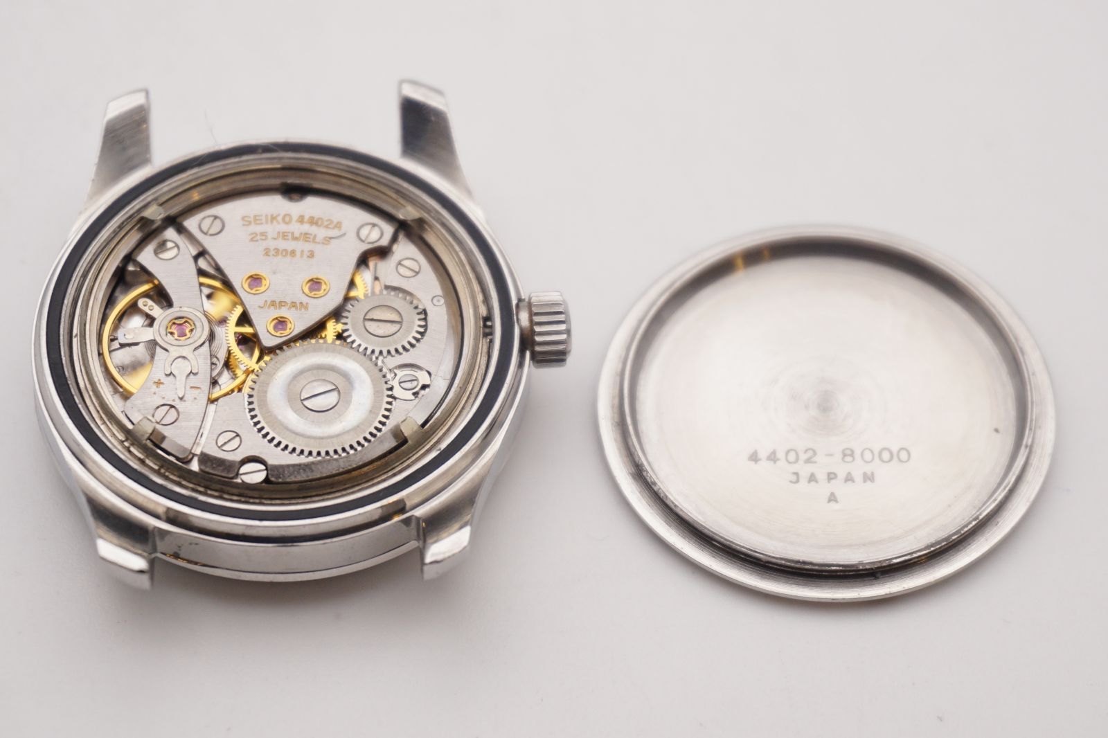 SEIKO キングセイコー 4402-8000 手巻き 25石 ヴィンテージ シルバー文字盤 風防 ストラップ 稼働品 メンズ腕時計