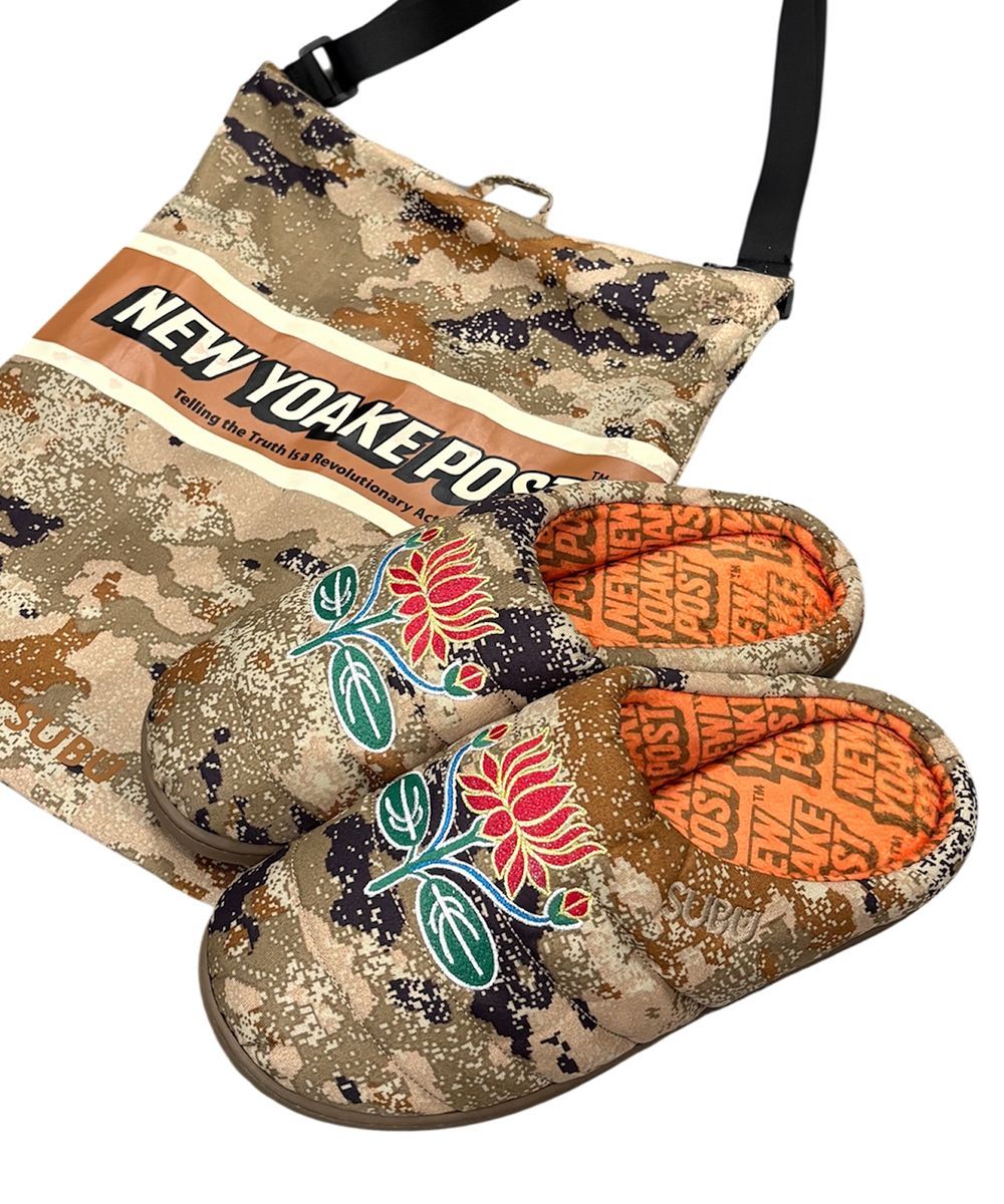 SUBU × NEW YOAKE POST LUTUS FLOWER CAMO カモ カモフラージュ柄 サンダル スブ ニューヨアケポスト ルータス フラワー シューズ SIZE0 SIZE1 SIZE2 SIZE3