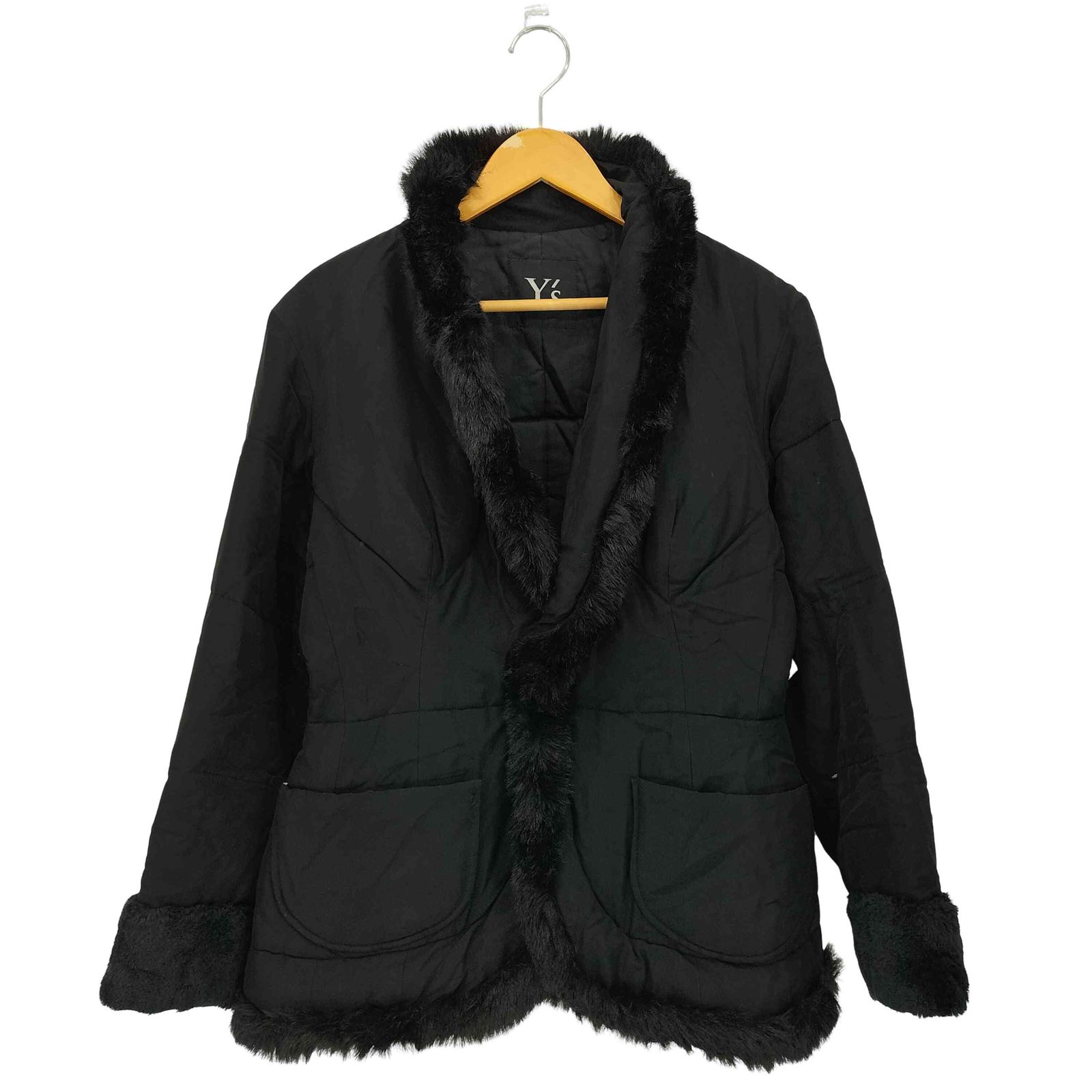 ワイズ Ys 90s ファーパイピング 2B シェイプデザインシングルジャケット レディース 表記無