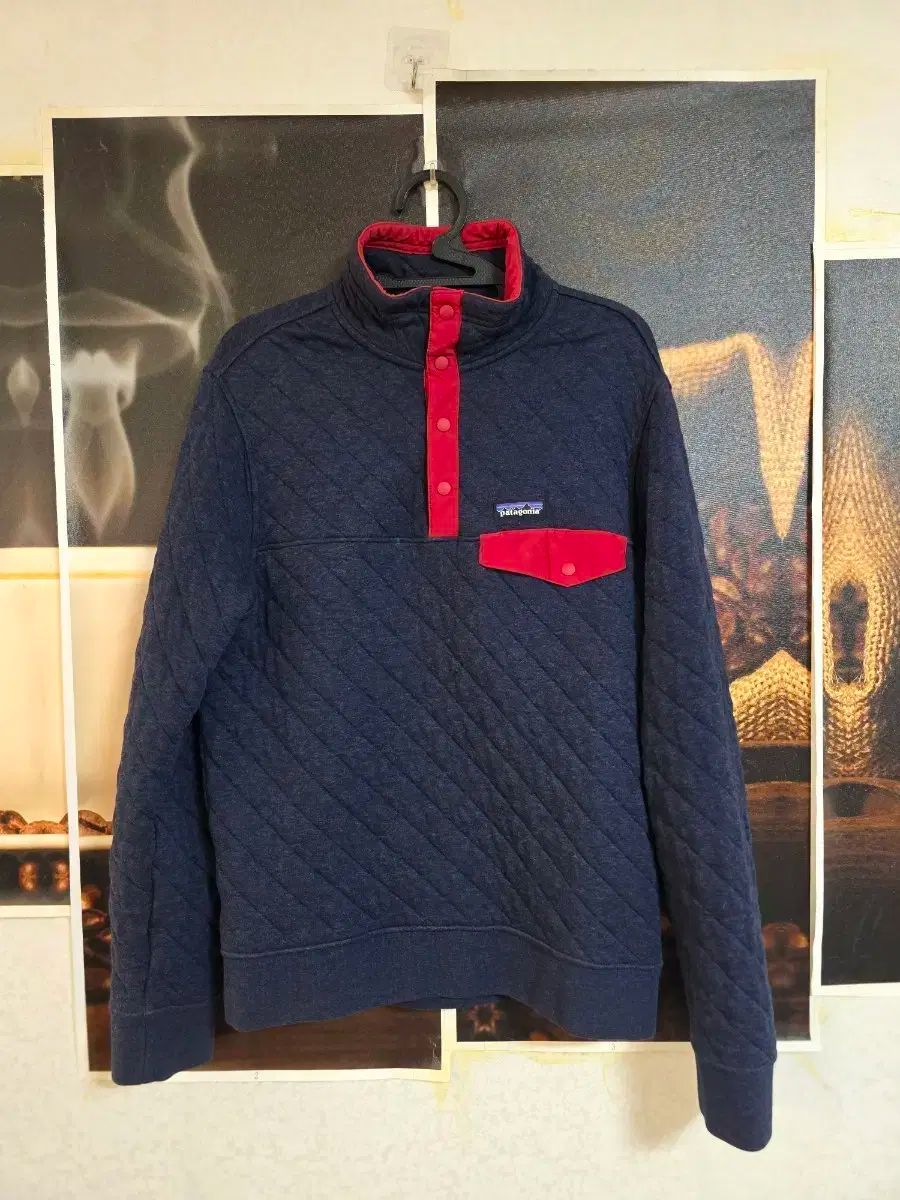 パタゴニア キルティング スナップT ネイビー レッド
