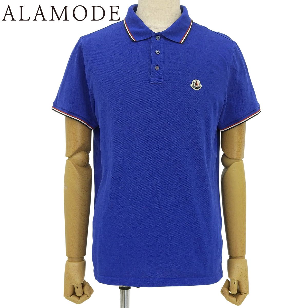 MONCLER モンクレール ロゴ ポロシャツ ポロシャツ 2018年 半袖 トップス アパレル ファッション ロゴワッペン XL コットン ブルー青 レッド赤 ホワイト 白 E10918345600 84556 メンズ 40802158566 アラモード