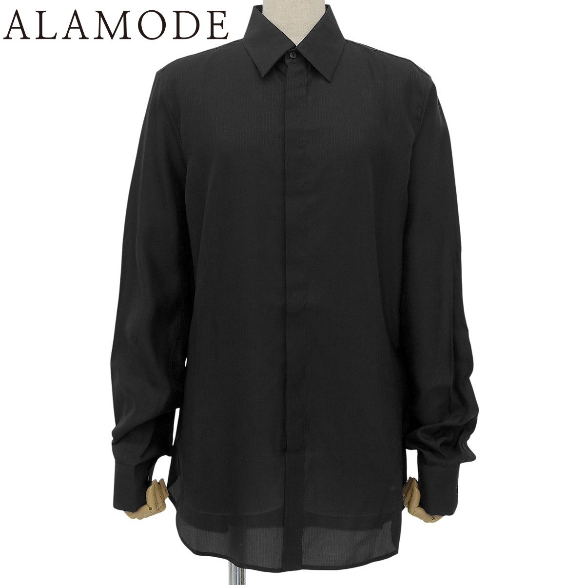 FENDI フェンディ ロゴ ストライプシャツ シャツ ブラウス アパレル ファッション 衣類 長袖 38 レーヨン シルク ブラック黒 FS0585 AKEG メンズ 40802159736 アラモード