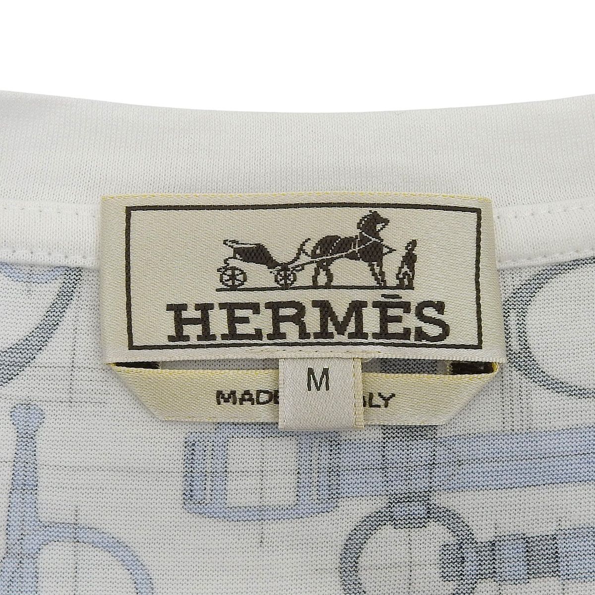 HERMES エルメス ラビリンス ホースビット Tシャツ トップス 極美品△イタリア製 HERMES エルメス ホースビット・馬具柄 ラビリンス