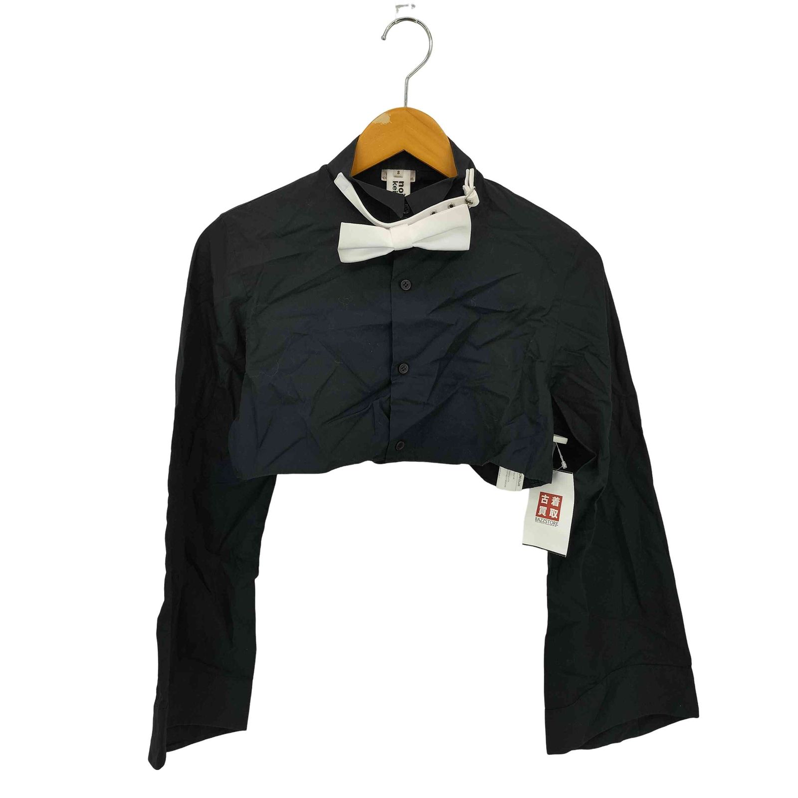 ノワールケイニノミヤ noir kei ninomiya 24SS Tuxedo Cropped Blouse フ スリーブ ボウタイ クロップド長袖シャツ レディース S