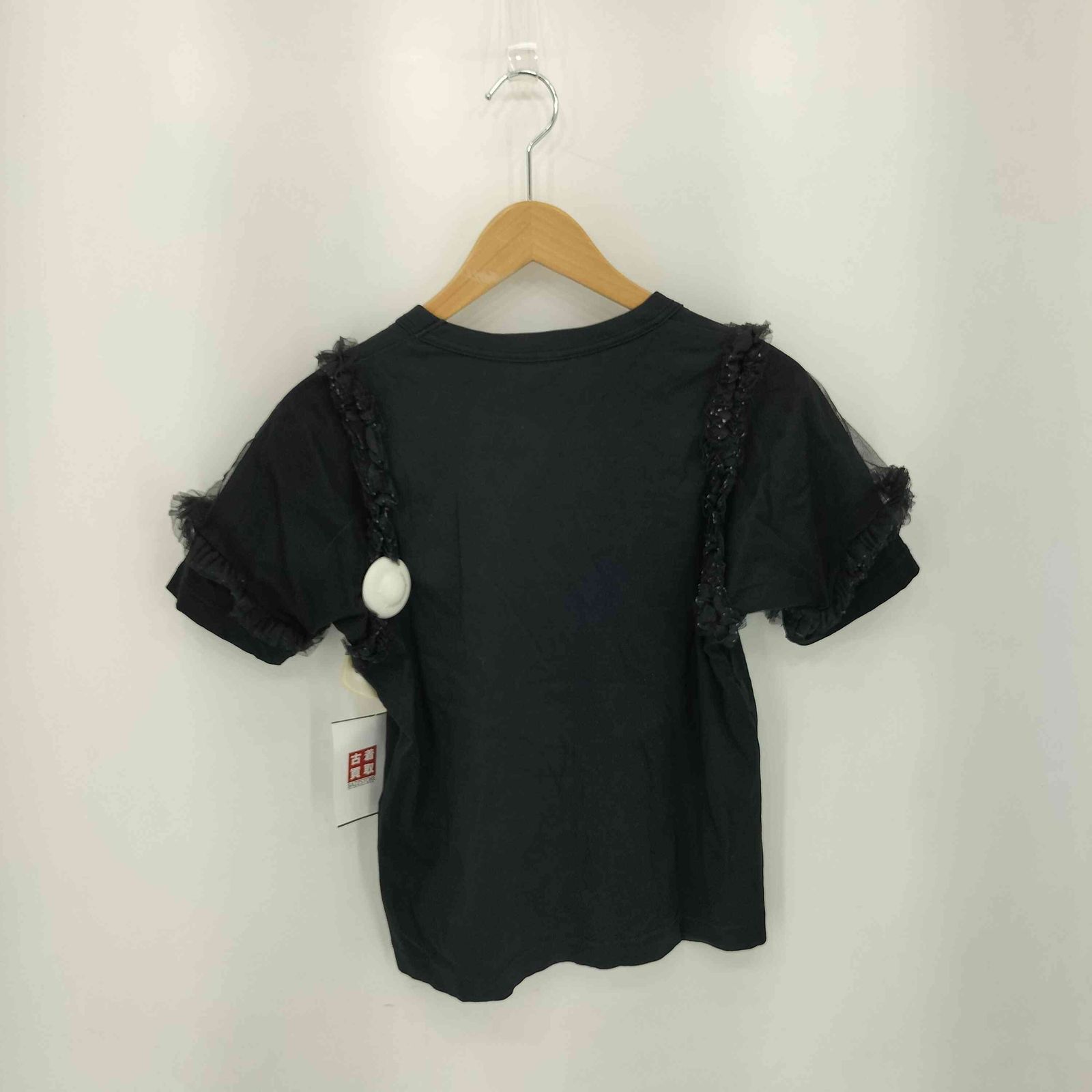 ノワールケイニノミヤ noir kei ninomiya 21SS Ruffle Sleeve T-Shirt ショルダーレードッキング フリルデザイン 半袖Tシャツ カットソー レディース XS