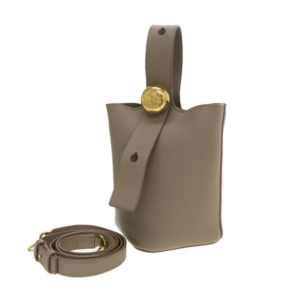 ロエベ ペブル バケットバッグ ミニ ソフトグレインカーフ AANBBBMX02 Aランク