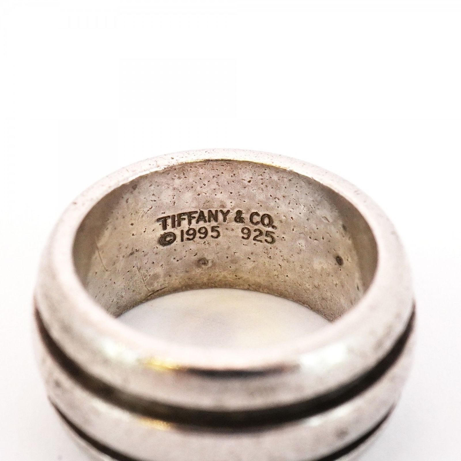 美品 TIFFANY ティファニー グルーブド ダブルライン シルバーリング ティファニー(Tiffany) ティファニー リング グルーブド ダブルライン
