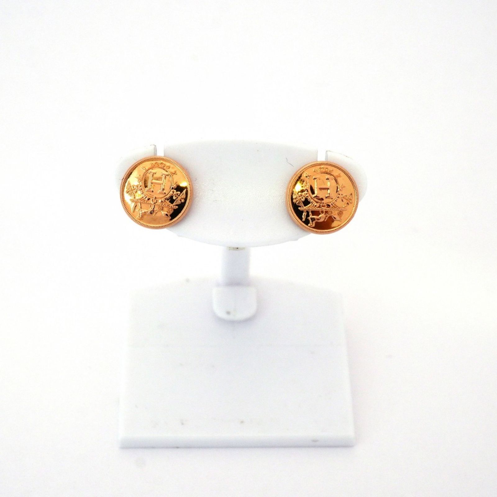 エルメス Hermes ピアス エクスリブリス 18 KPG ピンクゴールドレディース