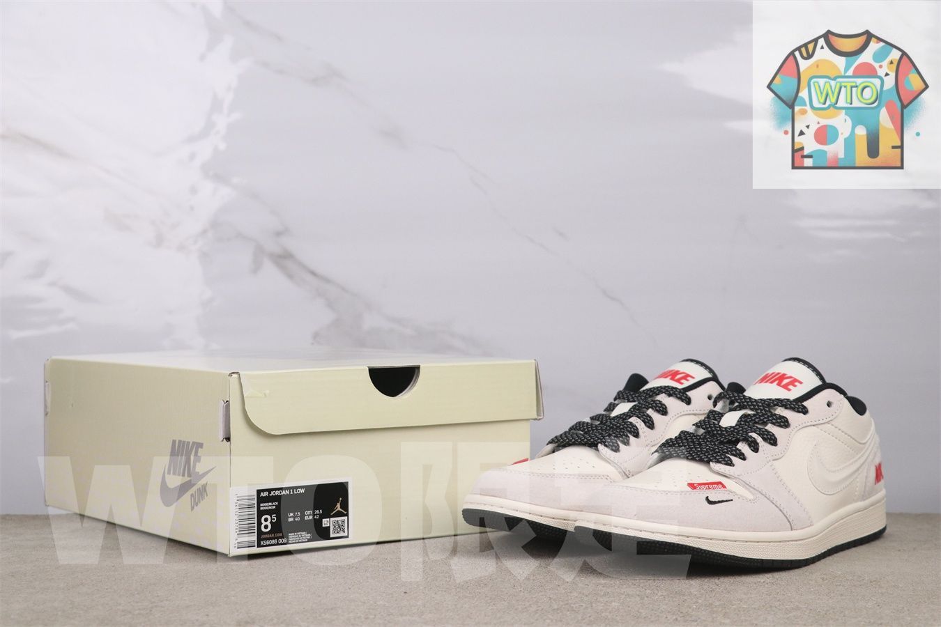  今日 Air Jordan 1 エアジョーダン XS 6086-009 米色ブラック-WTO輸入2 スニーカー 靴