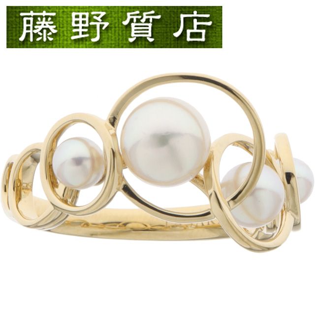 仕上げ済 タサキ TASAKI 田崎 エニーマ パール リング 約14号 K 18 YG イエロー ゴールド あこや真珠 R-4393-18 KYG enima ring レディース ジュエリー 指輪 約 14号 ブランド 8715