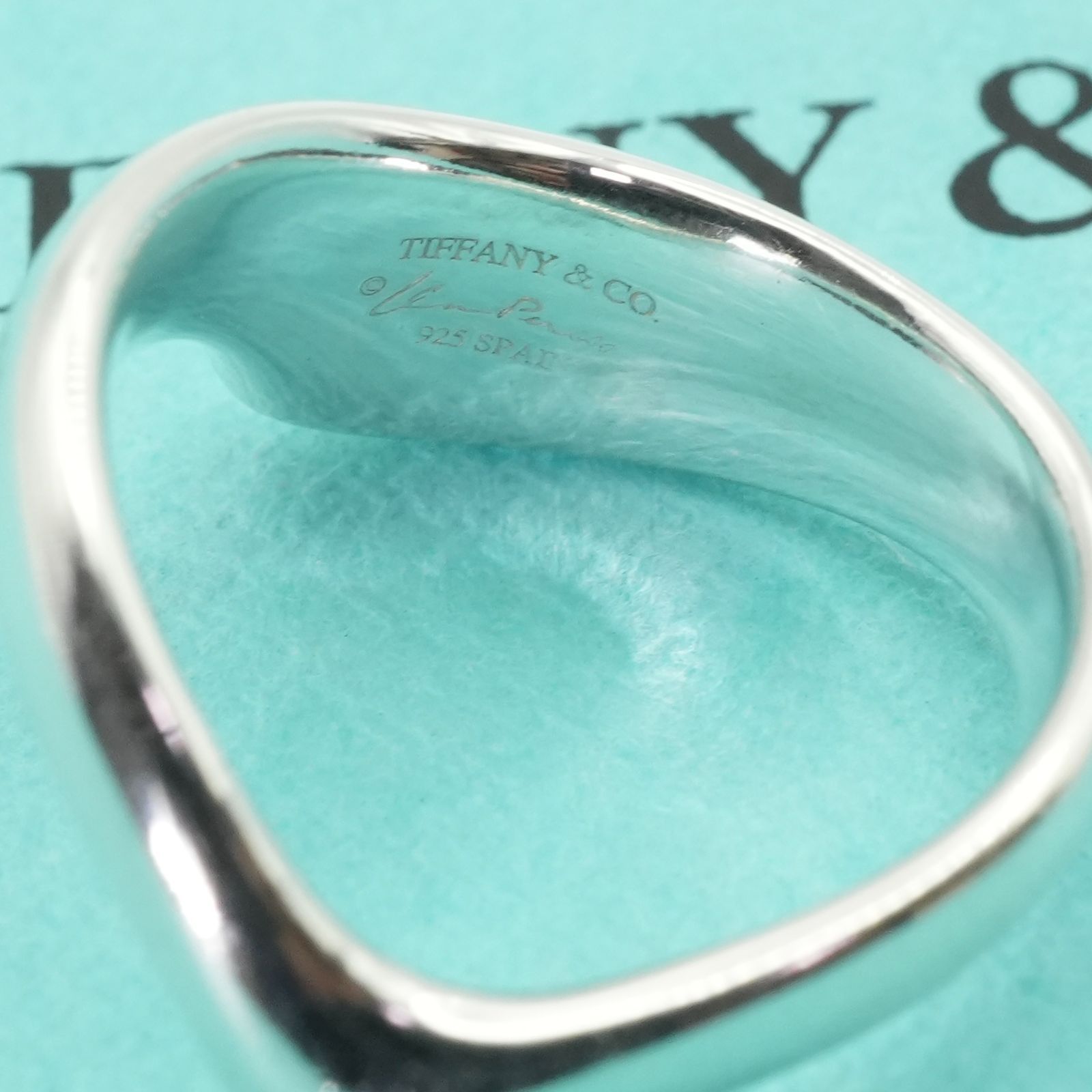 極美品7号 ティファニー カーブド ハート ウェーブ リング/25-1913S