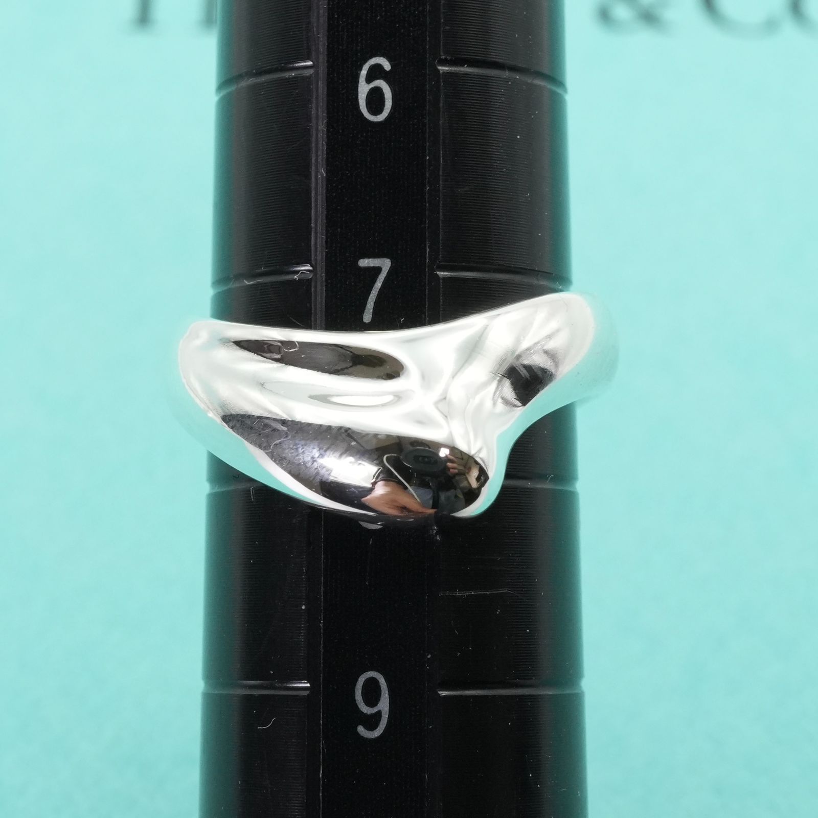 極美品7号 ティファニー カーブド ハート ウェーブ リング/25-1913S