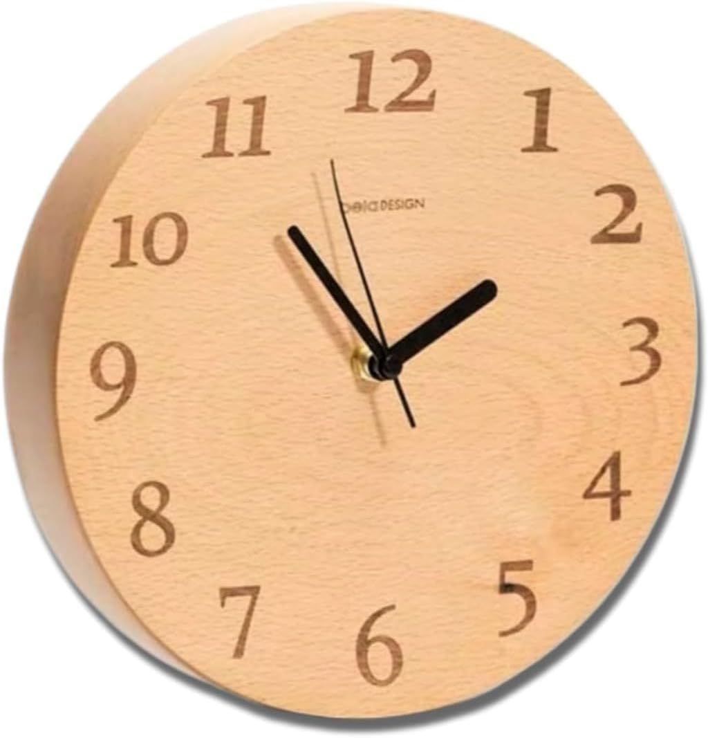 belaDESIGN 壁掛け時計 ドイツ産 天然木 ブナ 木製 丸形 アナログ 静音タイプ 電池式 28 cm C 1707 ブナ木 ドイツ 数字あり