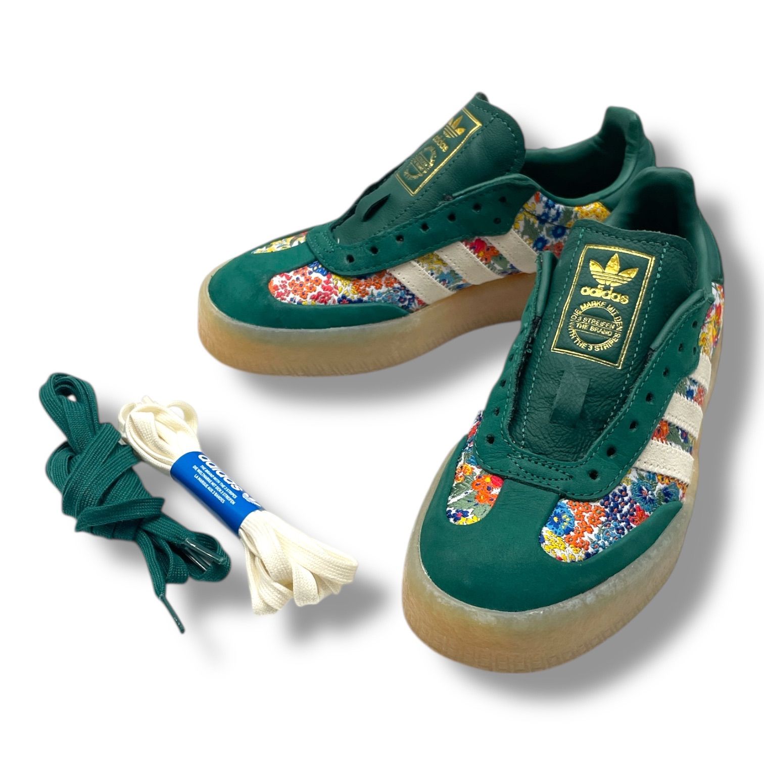 adidas アディダス SAMBAE LIBERTY LONDON サンベイ リバティロンドン ローカット スニーカー 花柄 緑 グリーン 23 cm レディース 通年 ゴーゴー古着マルイファミリー 26 No 199