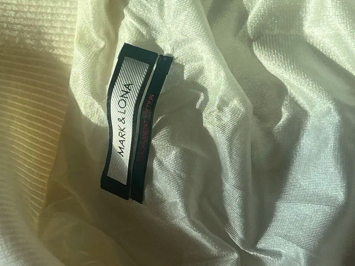 Mark-lona 刺繍 白 ニット ジップアップ tournament edition