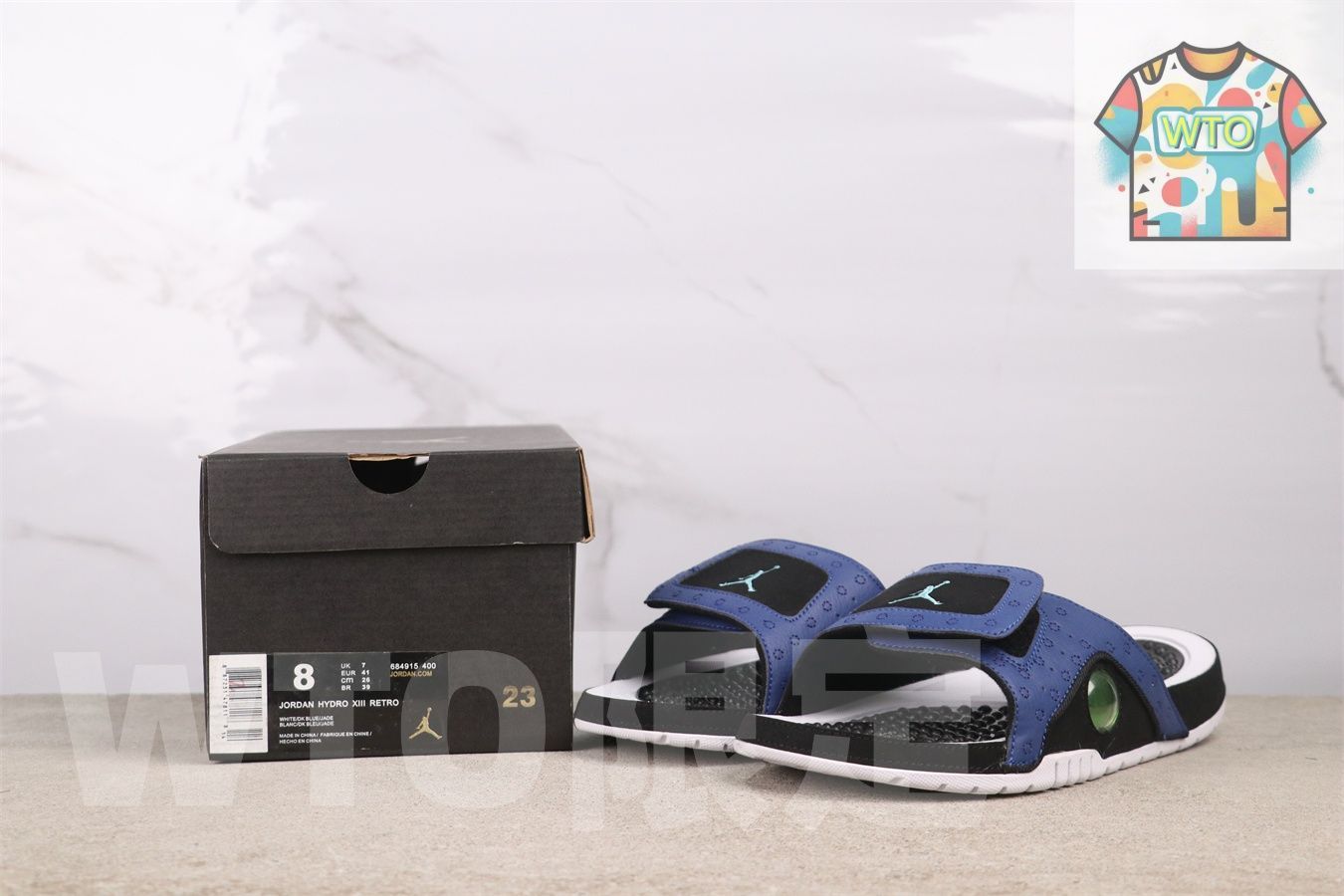  今日 Air Jordan 13 エアジョーダン 代 684915-400 ネイビーブルー スリッパ-WTO輸入 スニーカー 靴