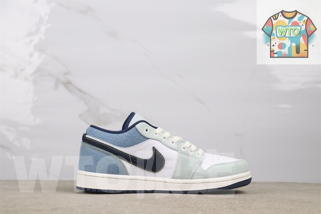 今日 Air Jordan 1 Low IH 0648-141 エアジョーダン 代 ロートップ デニムブルー-WTO輸入