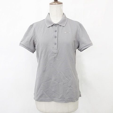 ブリーフィング BRIEFING スポーツウエア ゴルフ シャツ ポロシャツ 半袖 モデル ロゴ プリント 刺繍 グレー M