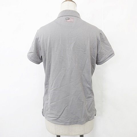 ブリーフィング BRIEFING スポーツウエア ゴルフ シャツ ポロシャツ 半袖 モデル ロゴ プリント 刺繍 グレー M