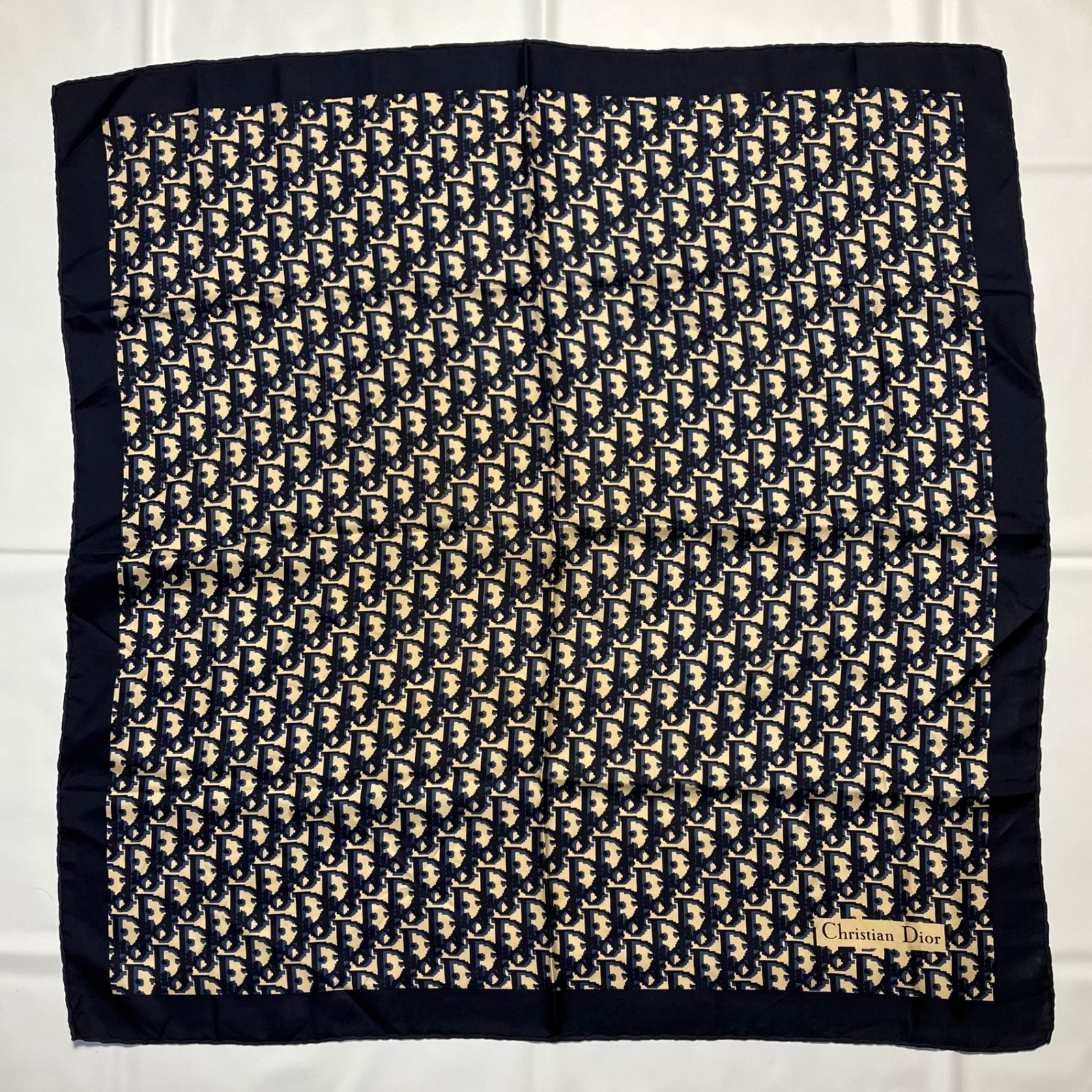 2509-374｜ディオール スカーフ シルク ネイビー トロッター柄 - メルカリ