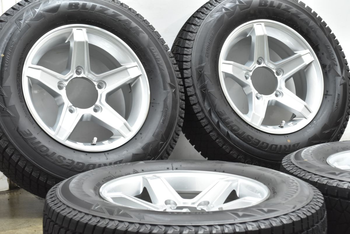 バリ溝 5本スポーク 15 in 5 J PCD 139 7 ブリヂストン ブリザック DM V 2 195 80 R ジムニーシエラ ノマド スタッドレス