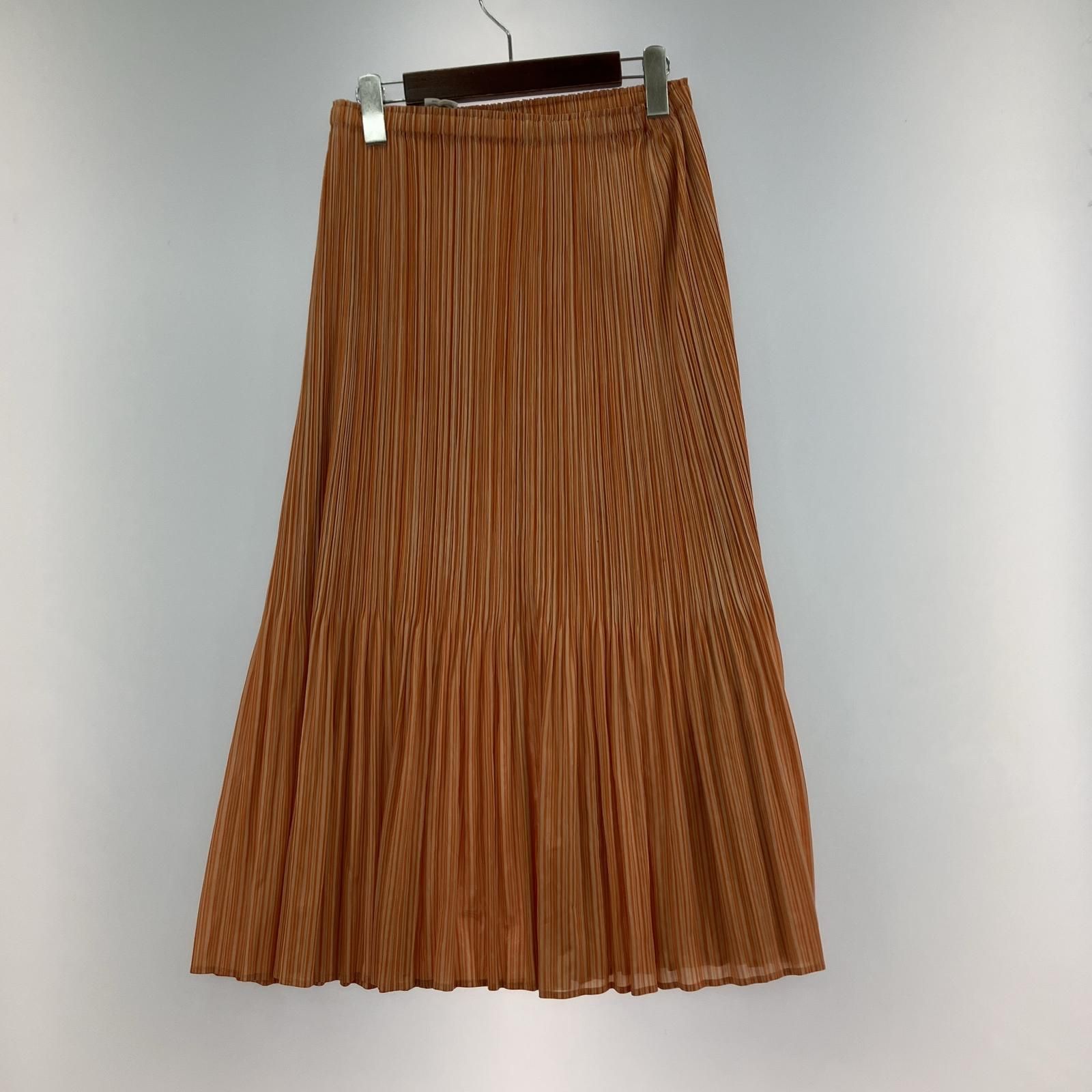 ISSEY MIYAKE イッセイミヤケ PP51-JG575 プリーツスカート size4 オレンジ
