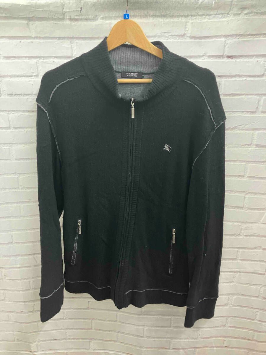 BURBERRY バーバリー BLACK LABEL ドライバーズニットパイピング加工 BMT28-311-09 ニット表記サイズL ブラック