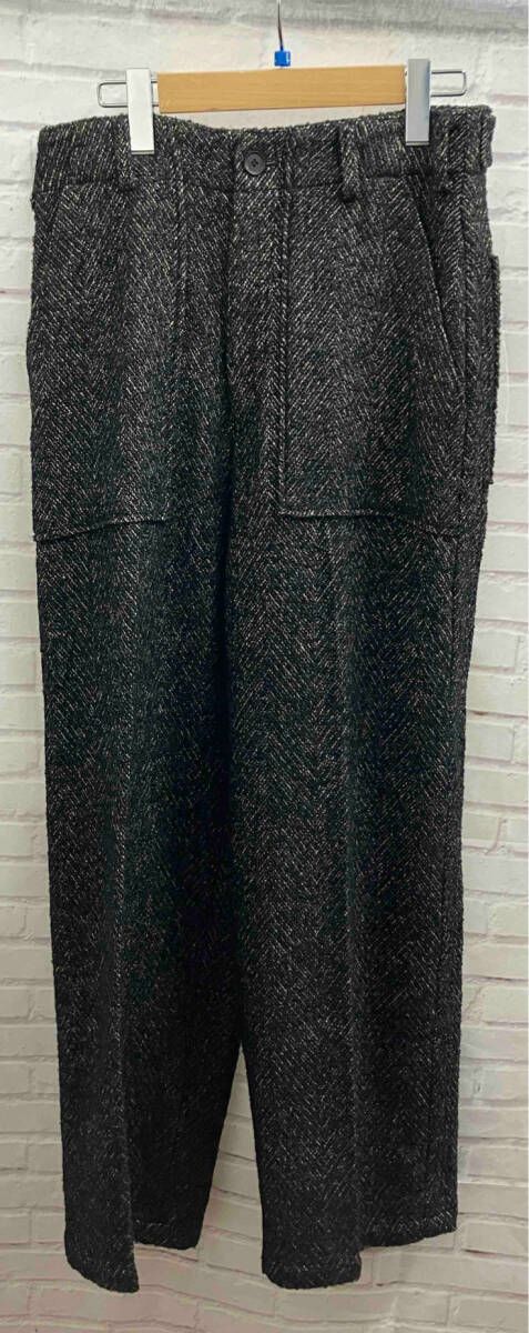 YORK ヨーク 24FW TWEED WIDE-LEG BAKER PANTS YK24FW0728P ブラック ホワイト パンツ ボトム