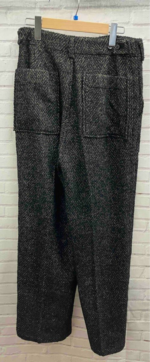 YORK ヨーク 24FW TWEED WIDE-LEG BAKER PANTS YK24FW0728P ブラック ホワイト パンツ ボトム