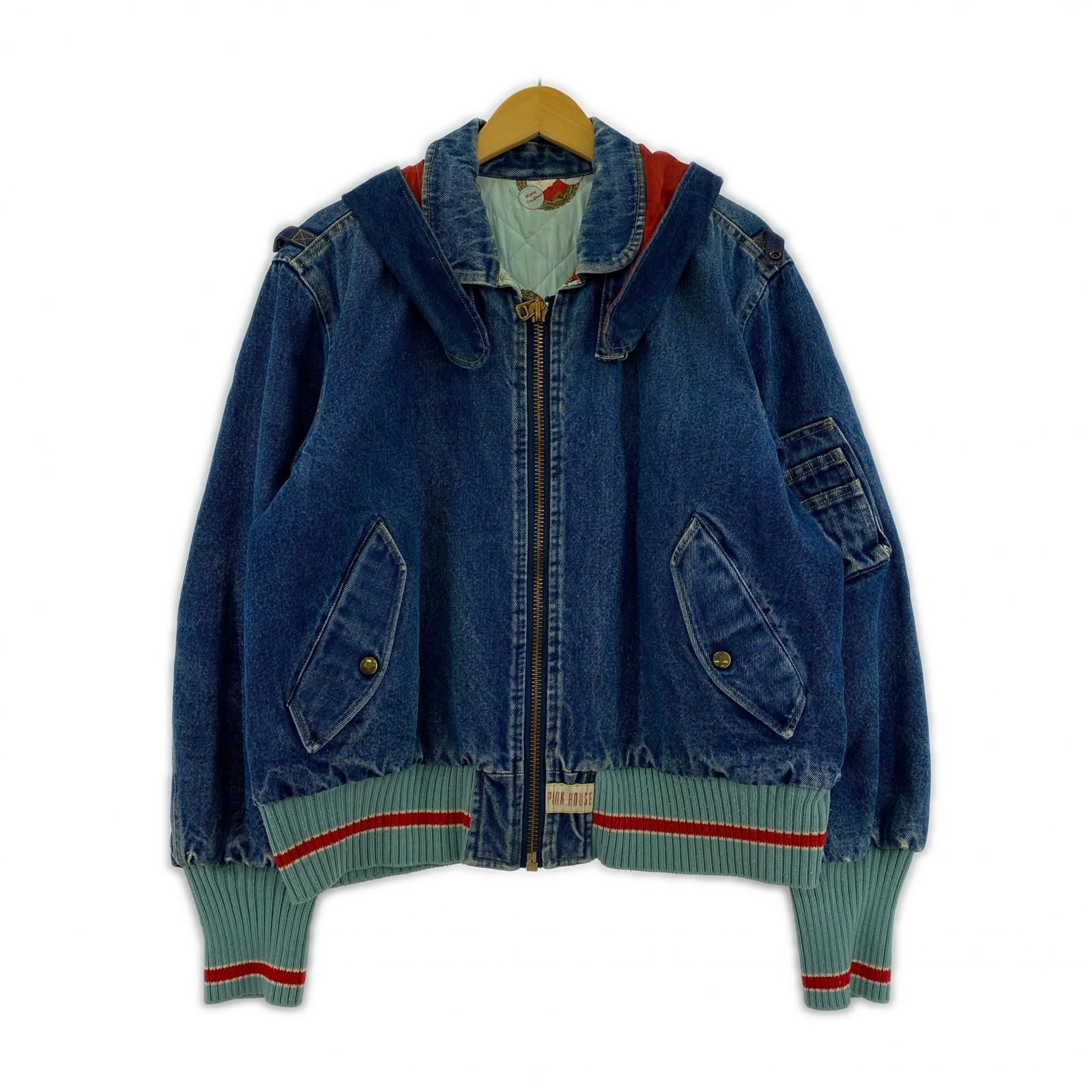 PINK HOUSE ピンクハウス リブ切替デニムジャケット size表記なし ブルー系