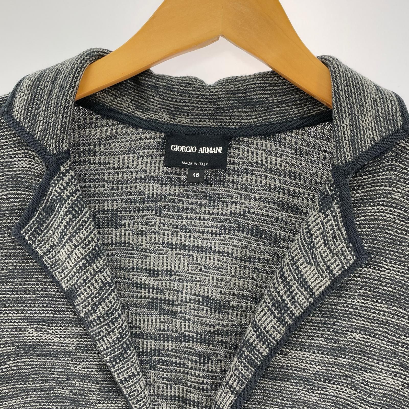 GIORGIO ARMANI ジョルジオアルマーニ ニットジャケット size46 チャコール
