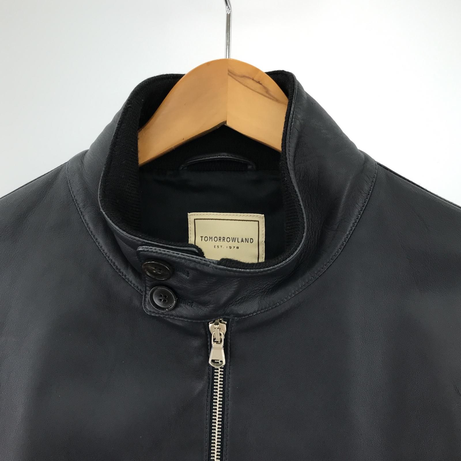 TOMORROWLAND トゥモローランド 18AW ラムレザー ジップアップ ジャケット size表記なし ネイビー