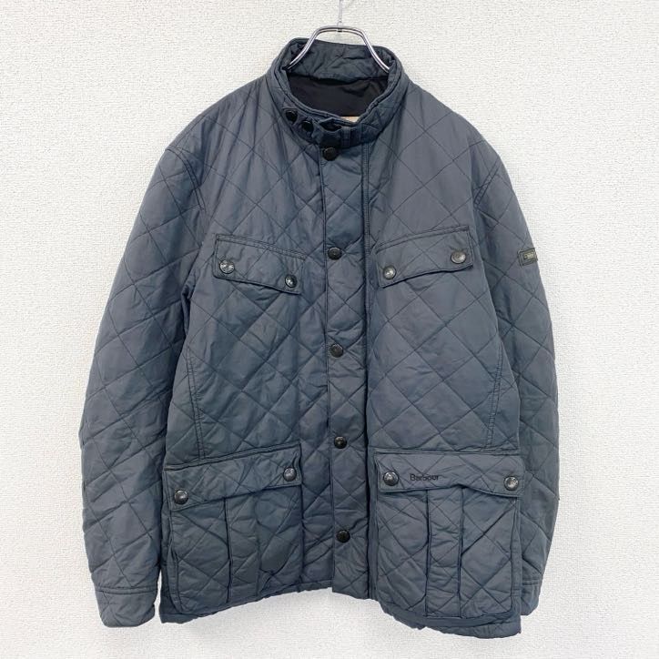 古着 Barbour バブアー キルティングジャケット ダークグレー Lサイズ