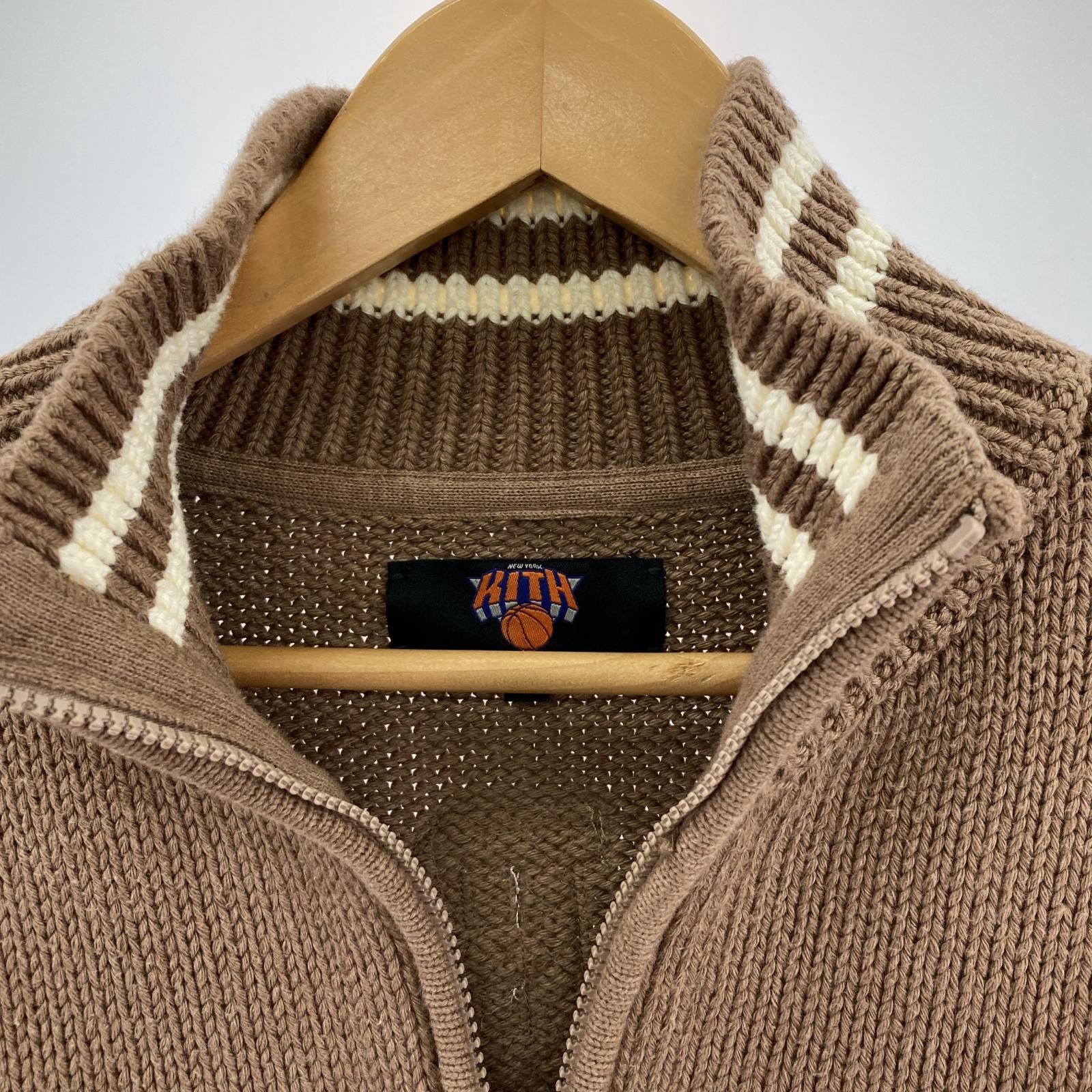 KITH キス AVIREX アヴィレックス New York Knicks Wings Wyona Full Zip Sweater ニックス ジップアップ ニット ジャケット sizeL ブラウン