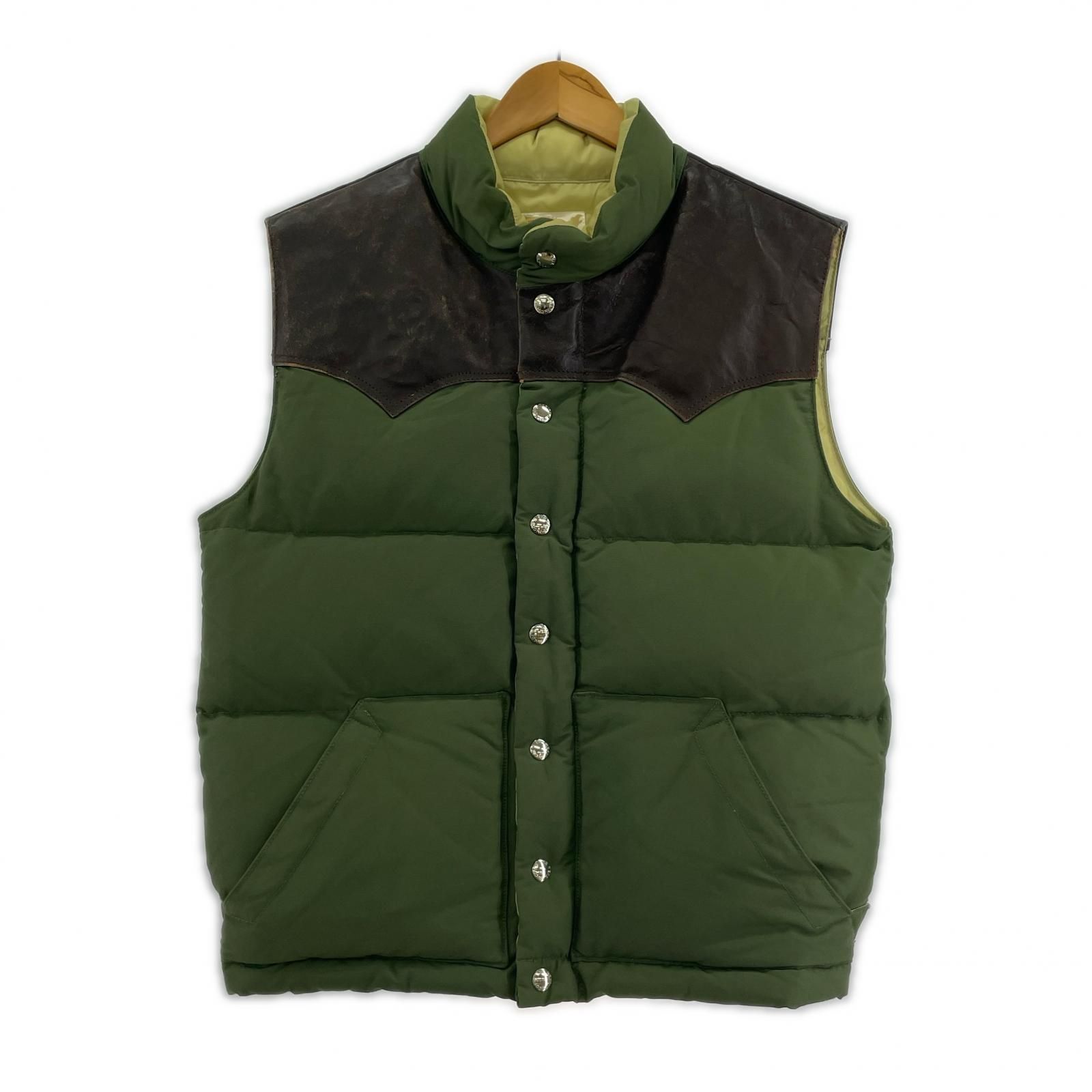 REAL McCOY S リアルマッコイズ レザー切替ベスト size 36 グリーン