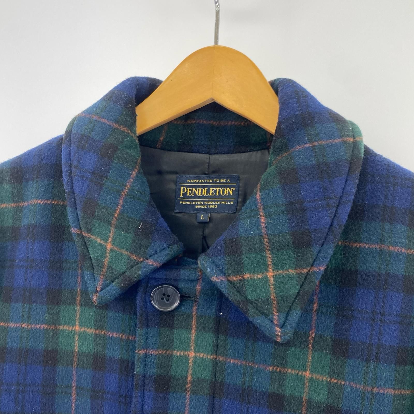 PENDLETON ペンドルトン 9575-8207 チェックコート sizeL ブルー×グリーン