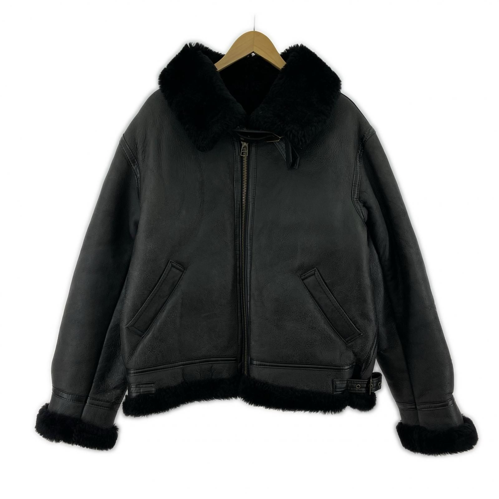 Liugoo Leathers B 3 ムートンレザージャケット sizeL ブラック