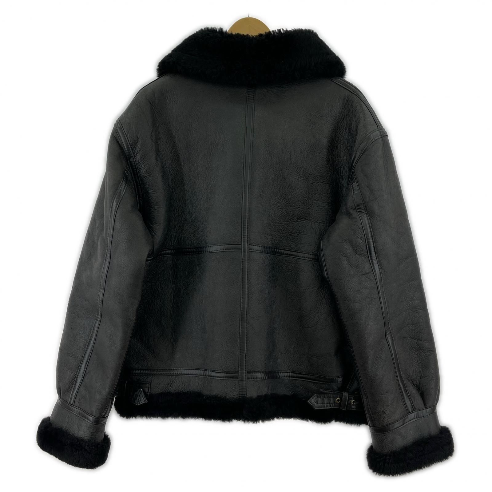 Liugoo Leathers B-3 ムートンレザージャケット sizeL ブラック