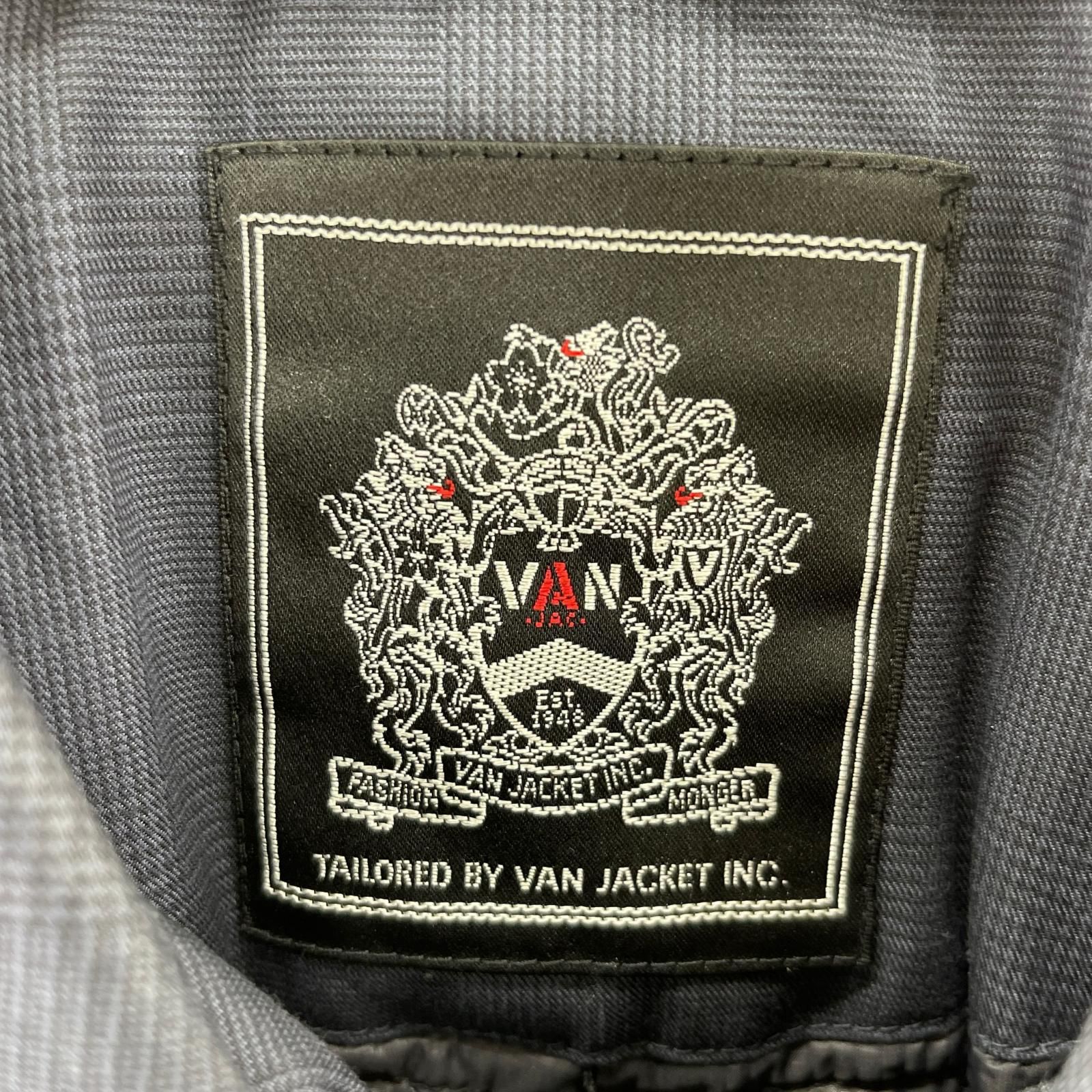 VAN JAC ヴァンヂャケット グレンチェック 中綿ステン コート sizeL ネイビー